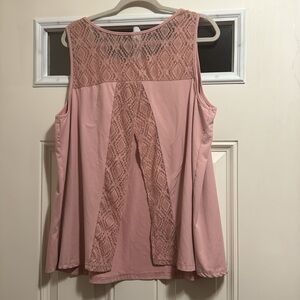 SHEIN tank w/ split back & lace